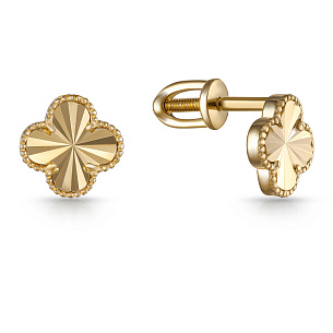 Серьги Пусеты из желтого золота