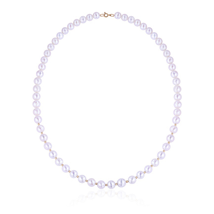 Бусы из красного золота с жемчугом