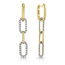 Серьги с английским замком из желтого золота с бриллиантами