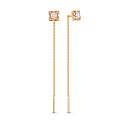 Серьги из красного золота с фианитами