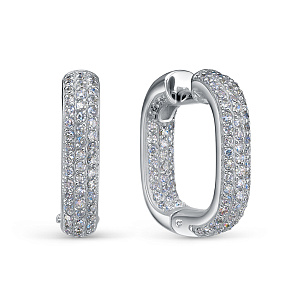 Серьги из белого золота с бриллиантом