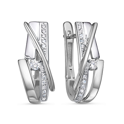 Серьги из белого золота с бриллиантами