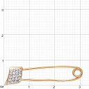 Булавка из красного золота с фианитом