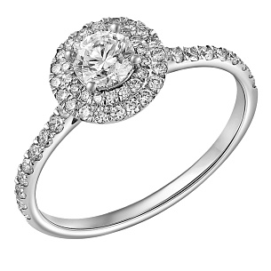 Кольцо из белого золота с бриллиантом