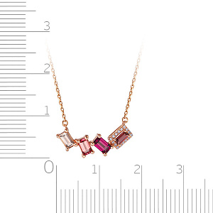 Колье из красного золота с бриллиантами, морганитом