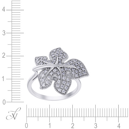 Кольцо из белого золота с бриллиантами