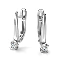 Серьги с английским замком из белого золота с бриллиантами