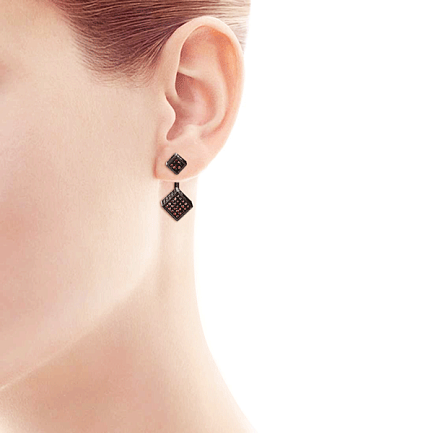 Пусеты из серебра с фианитом