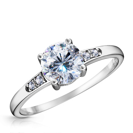 Кольцо из серебра с фианитом