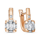 Серьги с английским замком из красного золота с бриллиантами