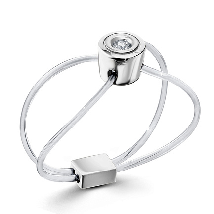 Кольцо из белого золота с бриллиантом