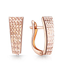 Серьги с английским замком из красного золота