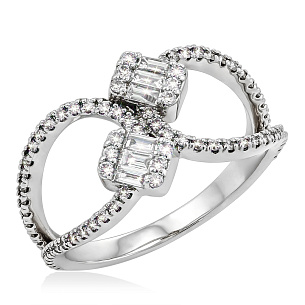 Кольцо из белого золота с бриллиантом