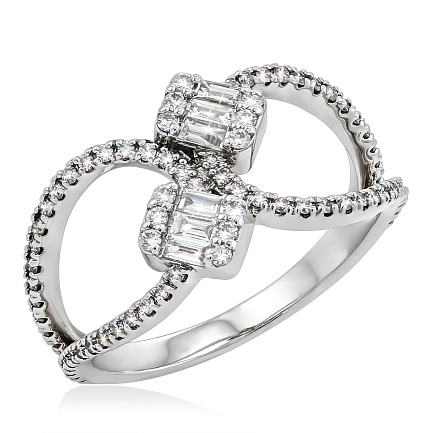 Кольцо из белого золота с бриллиантами