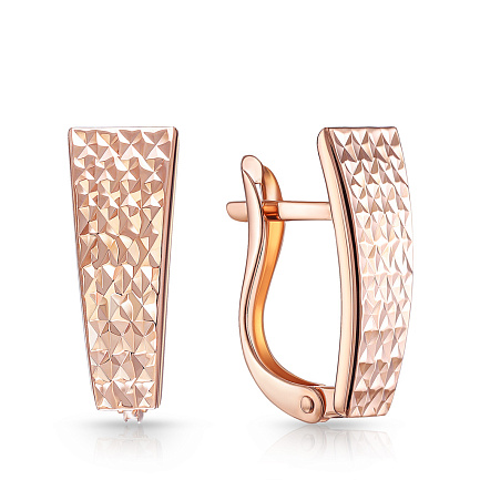 Серьги с английским замком из красного золота