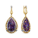 Серьги с английским замком из желтого золота