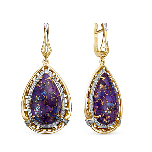 Серьги с английским замком из желтого золота