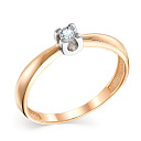 Кольцо из красного золота с бриллиантом