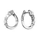 Серьги с английским замком из белого золота с бриллиантами