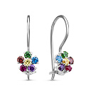 Серьги с французским замком из серебра с фианитами