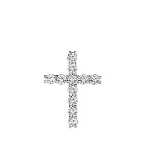 Крест из белого золота с бриллиантами