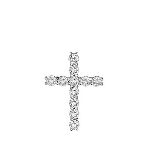 Крест из белого золота с бриллиантом