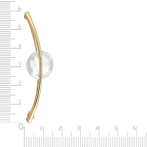 Брошь из желтого золота с жемчугом