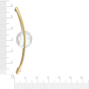 Брошь из желтого золота с жемчугом