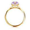 Кольцо из желтого золота с бриллиантами, аметистом