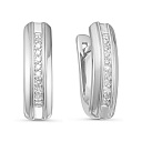 Серьги с английским замком из белого золота с бриллиантами