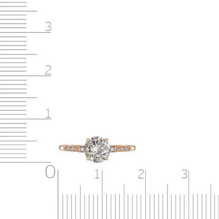 Кольцо из красного золота с фианитом