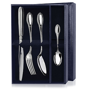 Серебряный столовый набор Император, 4 предмета