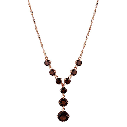 Колье из красного золота с раухтопазом