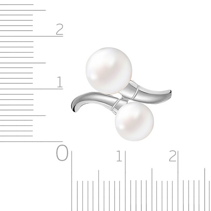 Кольцо из белого золота с жемчугом