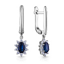 Серьги с английским замком из белого золота с бриллиантами