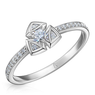 Кольцо из белого золота с бриллиантами