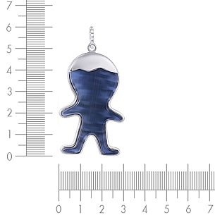 Подвеска из серебра с стеклами, фианитом