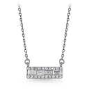 Колье из белого золота с бриллиантами, плетение якорное