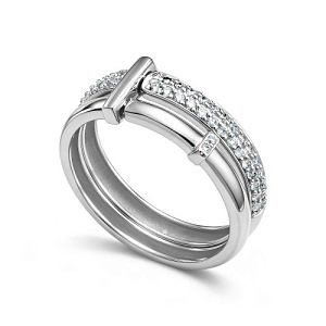 Кольцо из белого золота с бриллиантами