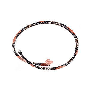 Чокер из серебра с фианитом, кожей