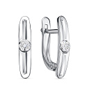 Серьги с английским замком из серебра с фианитом