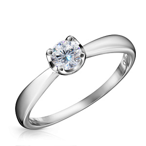 Кольцо из серебра с фианитом