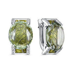 Серьги с английским замком из белого золота