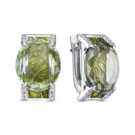 Серьги с английским замком из белого золота