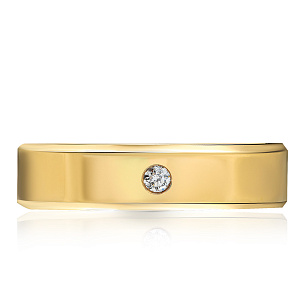 Золотое кольцо обручальное с бриллиантом