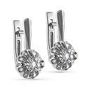 Серьги с английским замком из белого золота с бриллиантами
