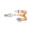 Кольцо из красного золота с фианитом