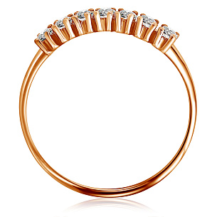 Кольцо из красного золота с бриллиантом