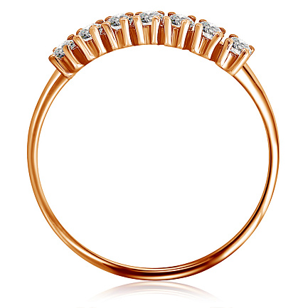 Кольцо из красного золота с бриллиантами