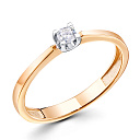 Кольцо из красного золота с бриллиантом